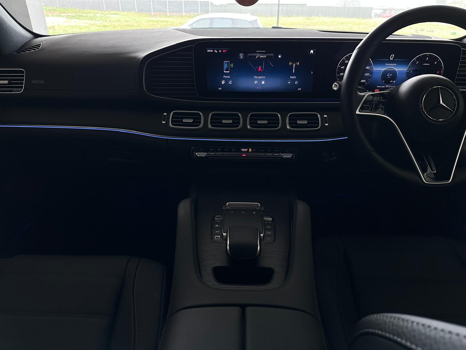 Detailed Mercedes SUV dashboard and centre console after a full interior detail